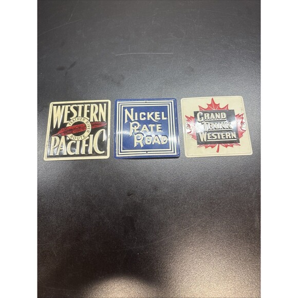 Railroad Tin Sign Nickel Plate Road, Western Pacific, and Grand Trunk Western - Picture 1 of 5